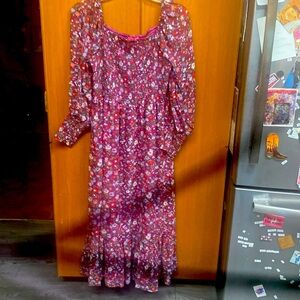 Xxl Betsy  Johnson. Bohemian smocked  floral dress